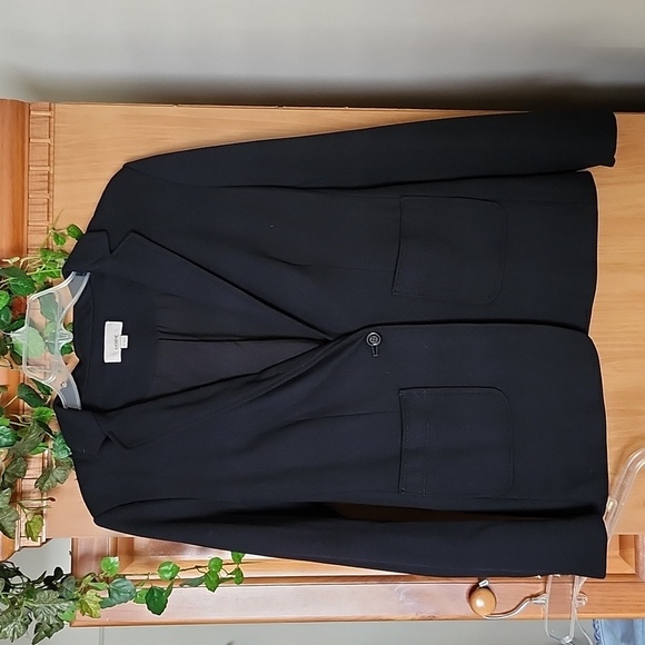 Loft Single Button Sweater Blazer Black Stretch Women's size 4 Gold Hardware - Picture 11 of 11